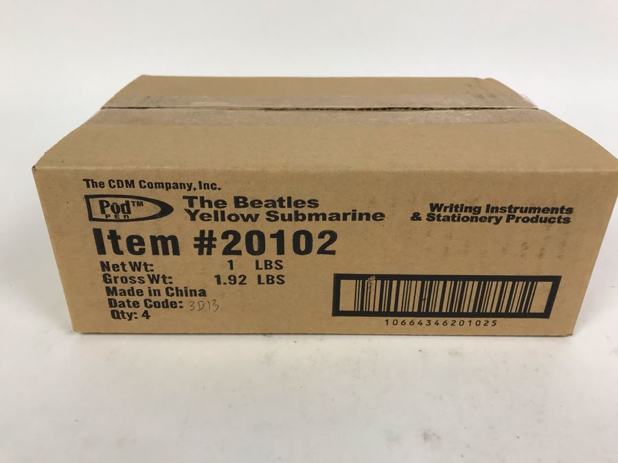 Sealed Box Of New The Beatles Yellow Submarine Limited Edition Individually Numbered Collectible Memorabilia Pod Pens By The CDM Company - 4 Pens [Photo 2]