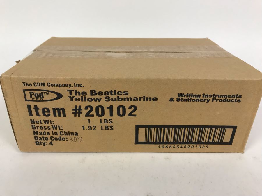Sealed Box Of New The Beatles Yellow Submarine Limited Edition Individually Numbered Collectible Memorabilia Pod Pens By The CDM Company - 4 Pens [Photo 2]