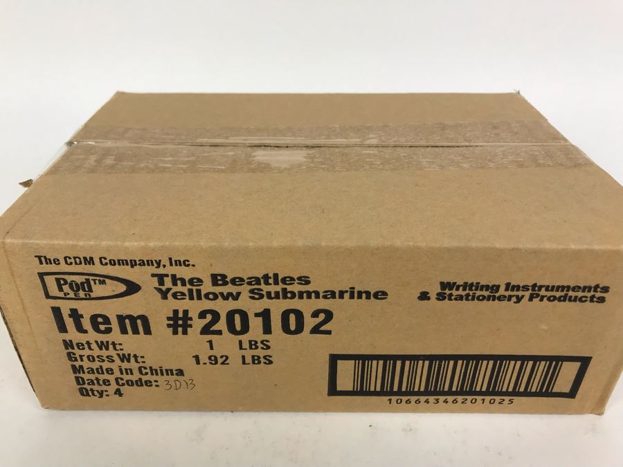 Sealed Box Of New The Beatles Yellow Submarine Limited Edition Individually Numbered Collectible Memorabilia Pod Pens By The CDM Company - 4 Pens [Photo 3]