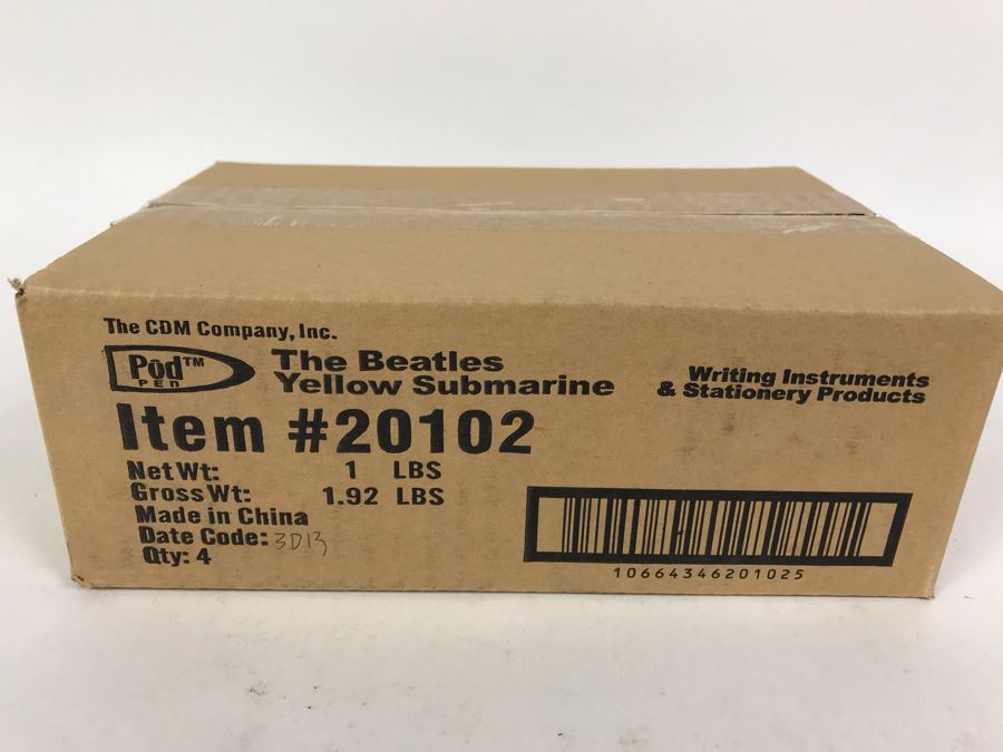 Sealed Box Of New The Beatles Yellow Submarine Limited Edition Individually Numbered Collectible Memorabilia Pod Pens By The CDM Company - 4 Pens [Photo 2]