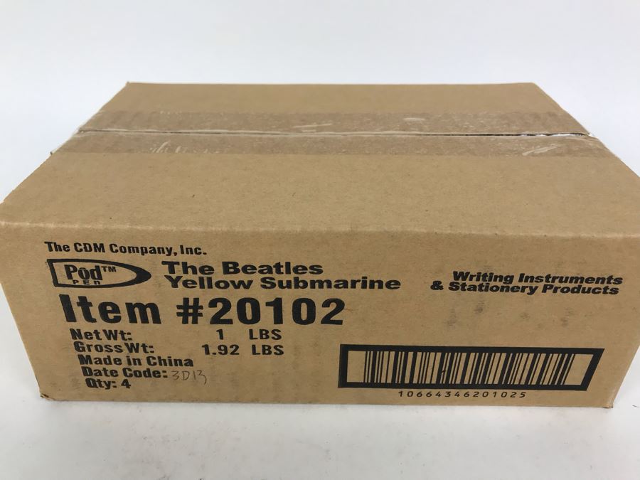 Sealed Box Of New The Beatles Yellow Submarine Limited Edition Individually Numbered Collectible Memorabilia Pod Pens By The CDM Company - 4 Pens [Photo 3]