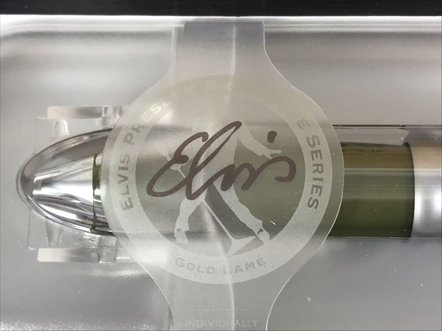 New Elvis Presley Gold Lamé Limited Edition Individually Numbered Collectible Memorabilia Pod Pens By The CDM Company - 4 Pens [Photo 4]