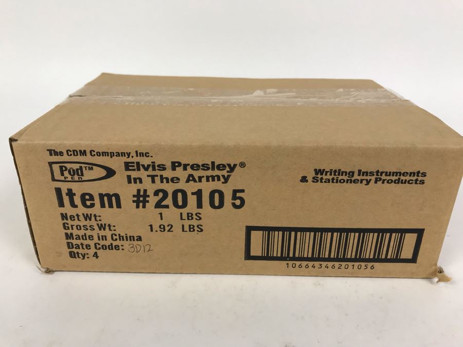 Sealed Box Of New Elvis Presley In The Army Limited Edition Individually Numbered Collectible Memorabilia Pod Pens By The CDM Company - 4 Pens [Photo 2]