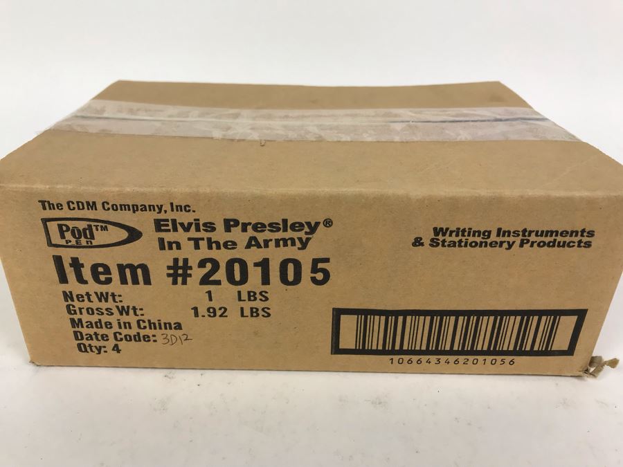 Sealed Box Of New Elvis Presley In The Army Limited Edition Individually Numbered Collectible Memorabilia Pod Pens By The CDM Company - 4 Pens [Photo 2]