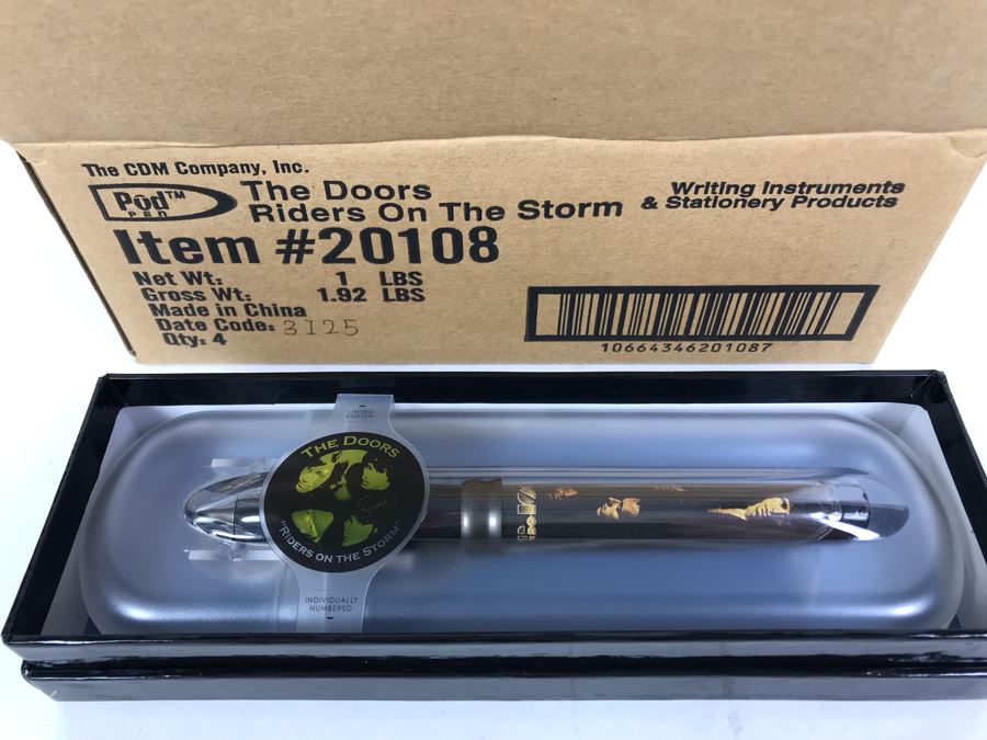 New The Doors Riders On The Storm Limited Edition Individually Numbered Collectible Memorabilia Pod Pens - 4 Pens