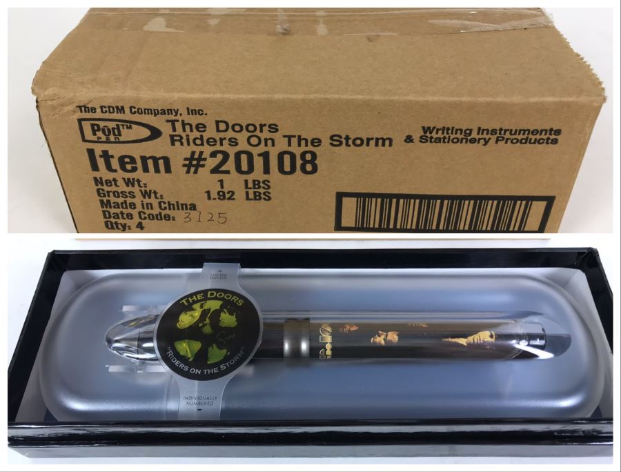 Sealed Box Of New The Doors Riders On The Storm Limited Edition Individually Numbered Collectible Memorabilia Pod Pens - 4 Pens