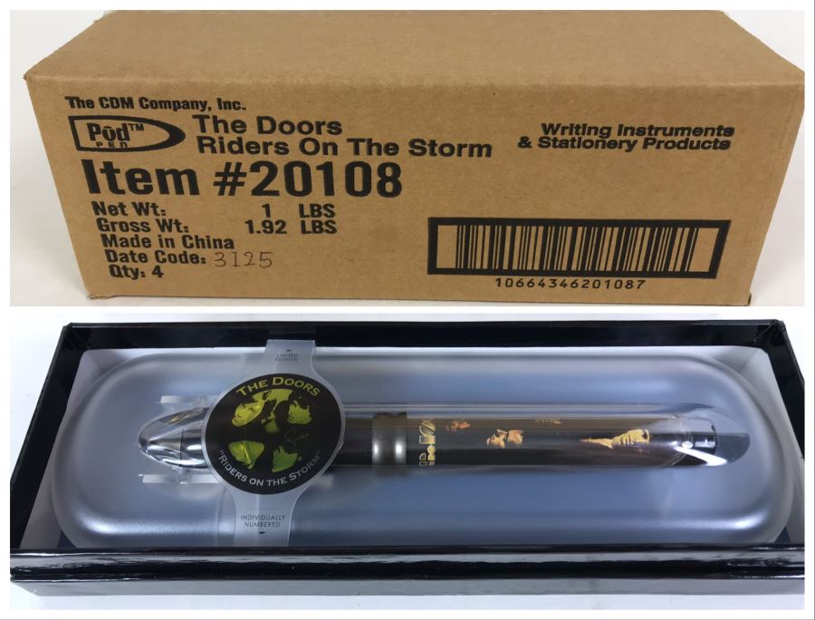 Sealed Box Of New The Doors Riders On The Storm Limited Edition Individually Numbered Collectible Memorabilia Pod Pens - 4 Pens