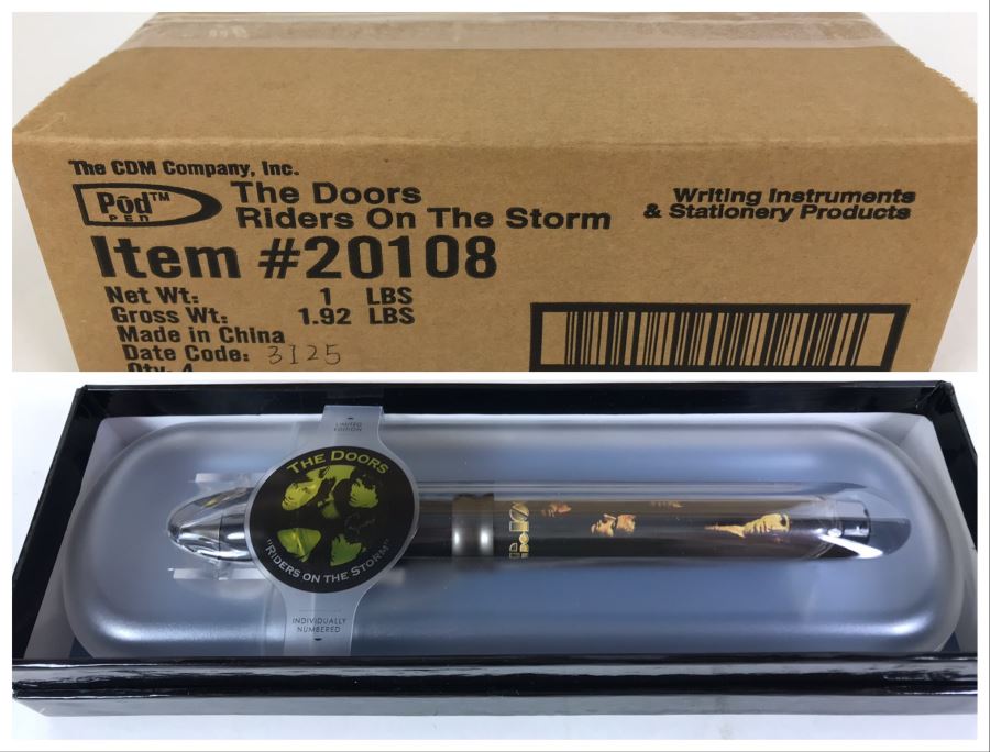 Sealed Box Of New The Doors Riders On The Storm Limited Edition Individually Numbered Collectible Memorabilia Pod Pens - 4 Pens