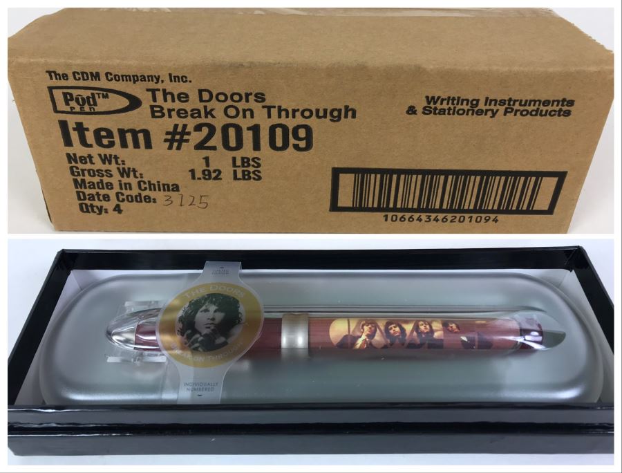 Sealed Box Of New The Doors Break On Through To The Other Side Limited Edition Individually Numbered Collectible Memorabilia Pod Pens - 4 Pens