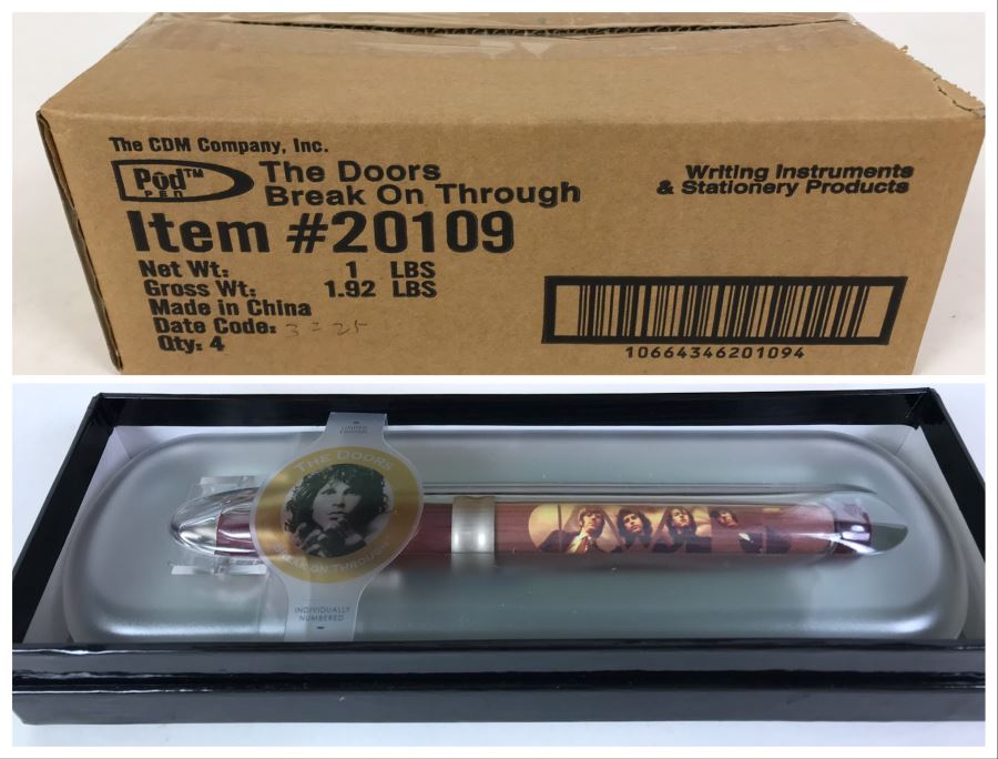 Sealed Box Of New The Doors Break On Through To The Other Side Limited Edition Individually Numbered Collectible Memorabilia Pod Pens - 4 Pens [Photo 1]