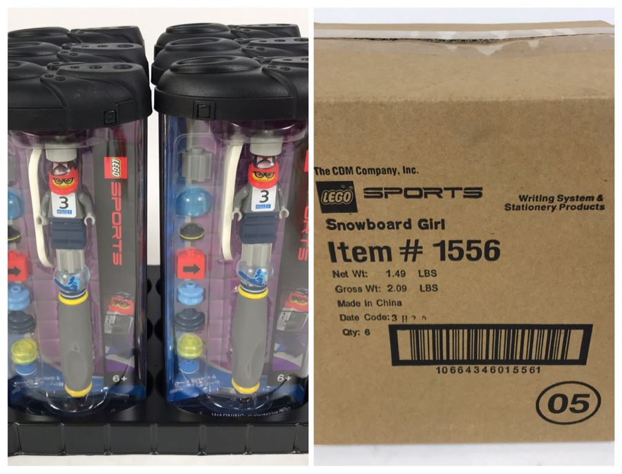 Sealed Box Of New 2003 LEGO Sports Snowboard Girl Writing System Pens By The CDM Company - 6 Pens [Photo 1]