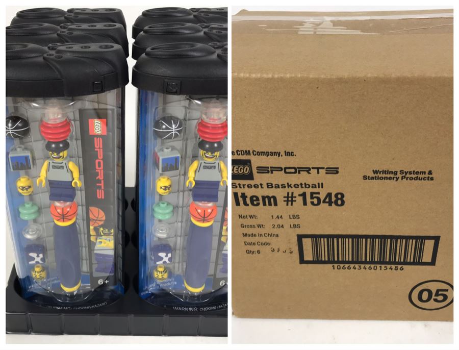 Sealed Box Of New 2003 LEGO Sports Street Basketball Writing System Pens By The CDM Company - 6 Pens [Photo 1]