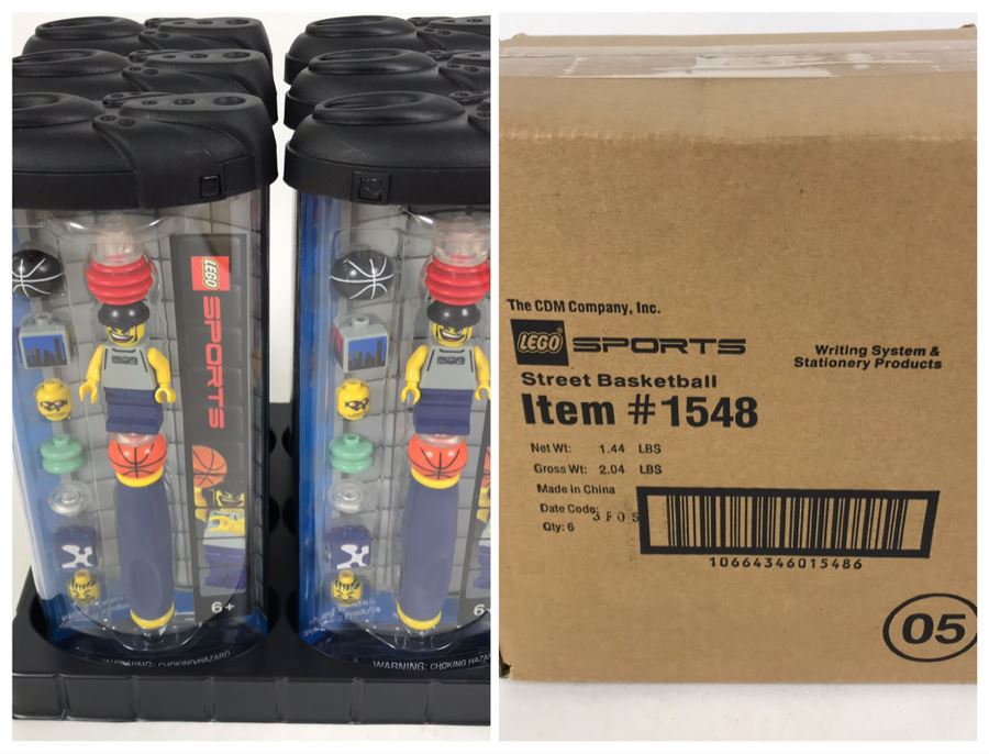 Sealed Box Of New 2003 LEGO Sports Street Basketball Writing System Pens By The CDM Company - 6 Pens [Photo 1]