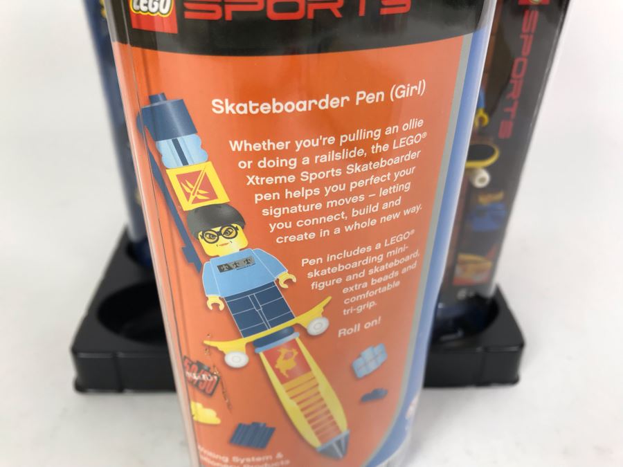 New 2003 LEGO Sports Skateboard Girl Writing System Pens By The CDM Company - 6 Pens [Photo 9]