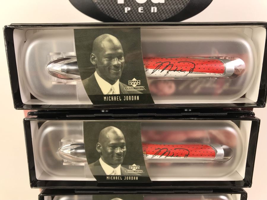 New Michael Jordan Upper Deck Collectibles Signature Series Limited Edition Individually Numbered Collectible Memorabilia Pod Pens With Merchandiser Store Display By The CDM Company - 24 Michael Jordan Pens [Photo 10]