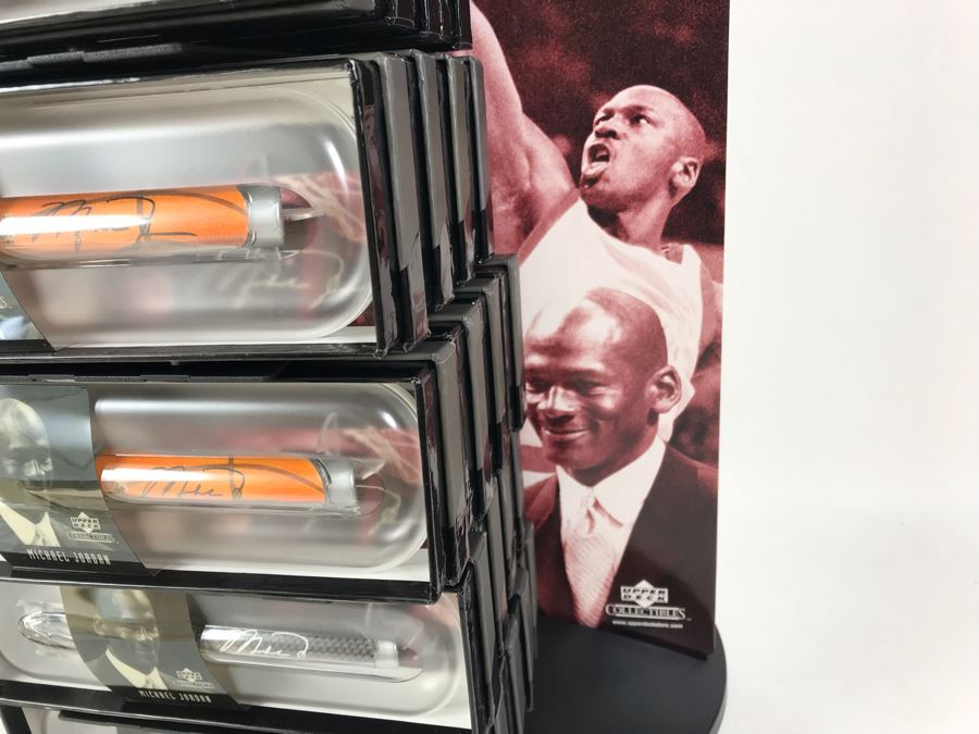 New Michael Jordan Upper Deck Collectibles Signature Series Limited Edition Individually Numbered Collectible Memorabilia Pod Pens With Merchandiser Store Display By The CDM Company - 24 Michael Jordan Pens [Photo 3]