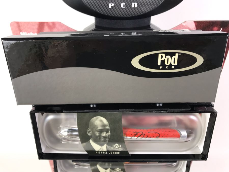 New Michael Jordan Upper Deck Collectibles Signature Series Limited Edition Individually Numbered Collectible Memorabilia Pod Pens With Merchandiser Store Display By The CDM Company - 24 Michael Jordan Pens [Photo 13]