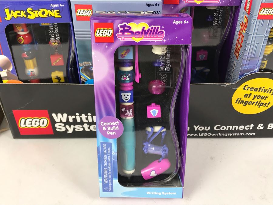 New 2002 LEGO Writing System Pens Merchandiser Store Display: Jack Stone Pens, Racers Pens, Belville Pens, Alpha Team Pens By The CDM Company - 24 Pens [Photo 15]