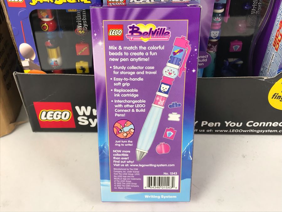 New 2002 LEGO Writing System Pens Merchandiser Store Display: Jack Stone Pens, Racers Pens, Belville Pens, Alpha Team Pens By The CDM Company - 24 Pens [Photo 18]