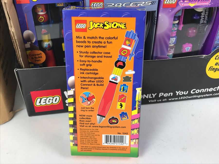 New 2002 LEGO Writing System Pens Merchandiser Store Display: Jack Stone Pens, Racers Pens, Belville Pens, Alpha Team Pens By The CDM Company - 24 Pens [Photo 9]