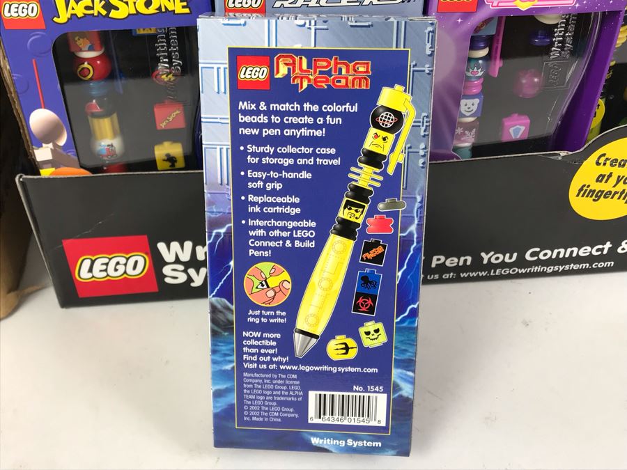 New 2002 LEGO Writing System Pens Merchandiser Store Display: Jack Stone Pens, Racers Pens, Belville Pens, Alpha Team Pens By The CDM Company - 24 Pens [Photo 22]