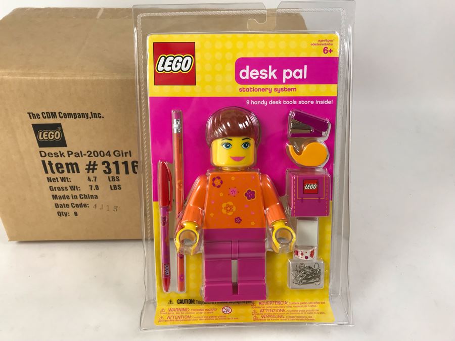 New 2004 LEGO Desk Pal Girl Stationery System By The CDM Company - 6 Desk Pals [Photo 1]