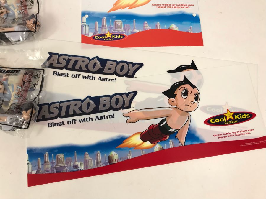 New Carl's Jr. Astro Boy Promotional Items Including Mini Banner, Window Cling And (24) Happy Meal Astro Boy Toys [Photo 10]
