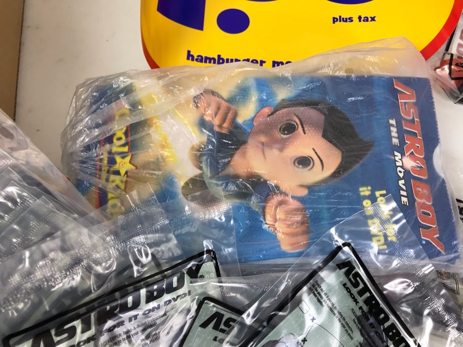 New Carl's Jr. Astro Boy Promotional Items Including Mini Banner, Window Cling And (24) Happy Meal Astro Boy Toys [Photo 6]