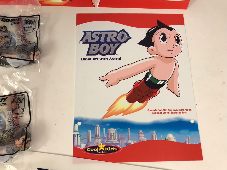 New Carl's Jr. Astro Boy Promotional Items Including Mini Banner, Window Cling And (24) Happy Meal Astro Boy Toys [Photo 11]