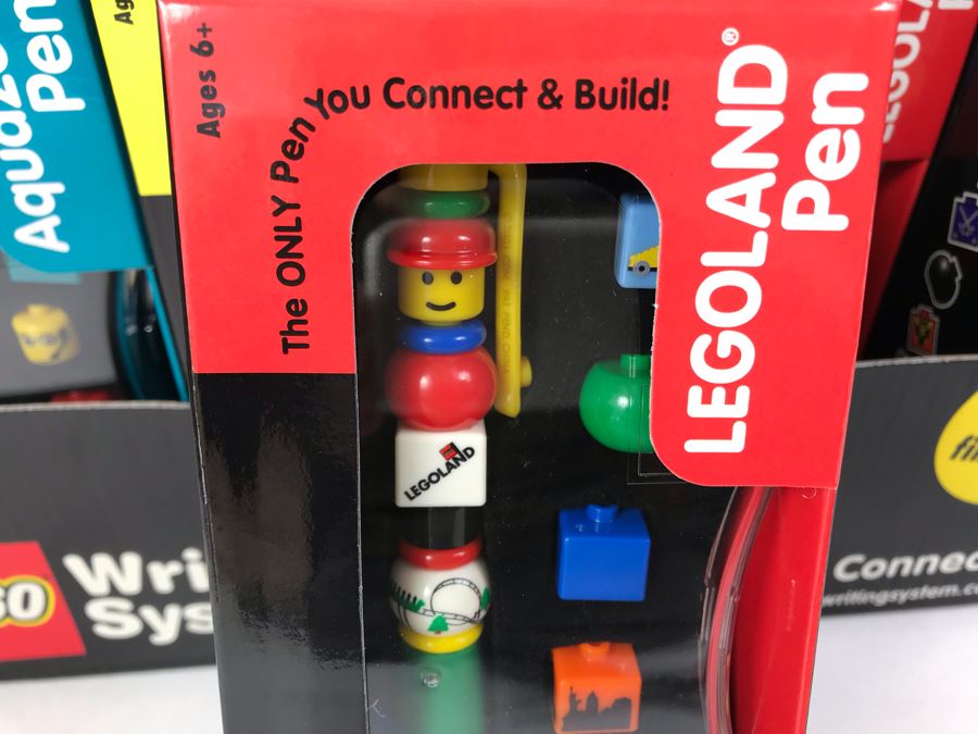 New 2001 LEGO Writing System Writing System Pens: Legoland Pen, Aquazone Pen, Faces Pen, Knights' Kingdom Pen Merchandiser Store Display By The CDM Company - 24 Pens [Photo 13]