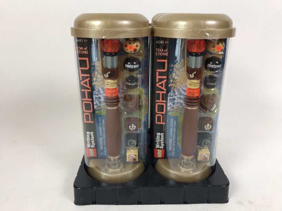 New 2001 LEGO Bionicle Pohatu Stone Writing System Pens By The CDM Company - 6 Pens