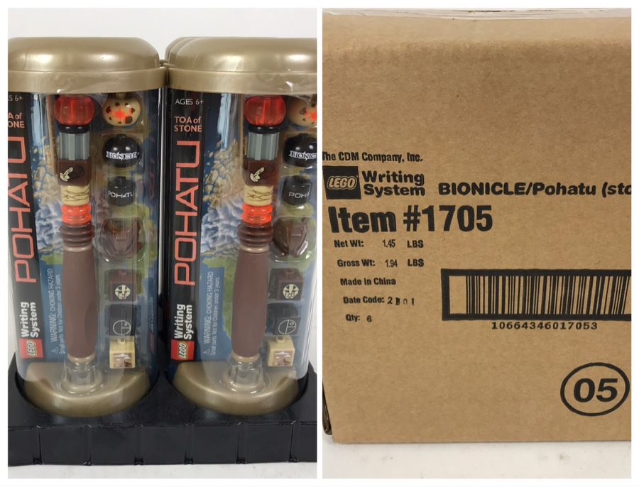 New 2001 LEGO Bionicle Pohatu Stone Writing System Pens By The CDM Company - 6 Pens [Photo 1]