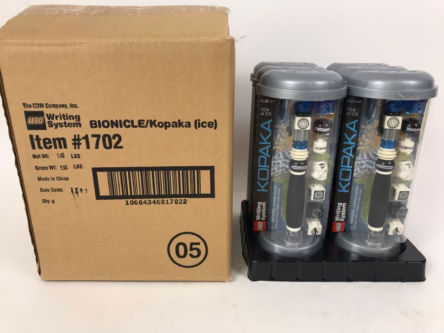 New 2001 LEGO Bionicle Kopaka Ice Writing System Pens By The CDM Company - 6 Pens [Photo 1]