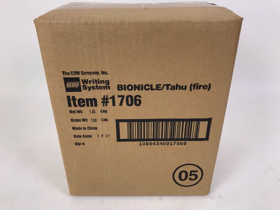Sealed Box Of New 2001 LEGO Bionicle Tahu Fire Writing System Pens By The CDM Company - 6 Pens [Photo 2]