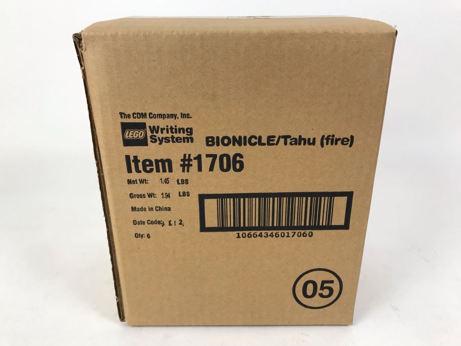 Sealed Box Of New 2001 LEGO Bionicle Tahu Fire Writing System Pens By The CDM Company - 6 Pens [Photo 2]