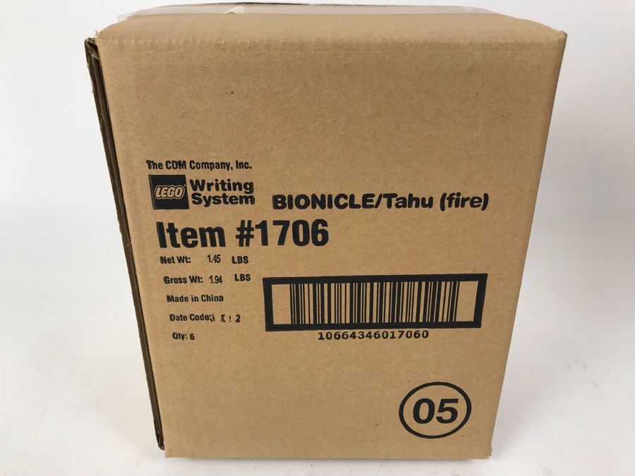 Sealed Box Of New 2001 LEGO Bionicle Tahu Fire Writing System Pens By The CDM Company - 6 Pens [Photo 2]