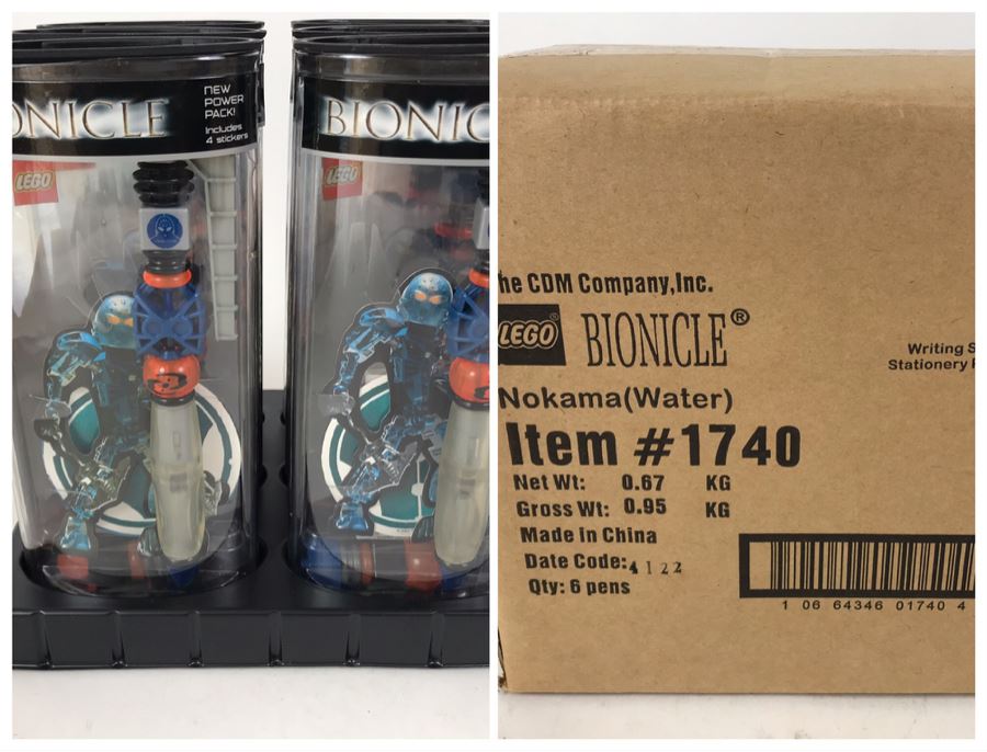 Sealed Box Of New 2004 LEGO Bionicle Nokama Water Writing System Pens By The CDM Company - 6 Pens [Photo 1]