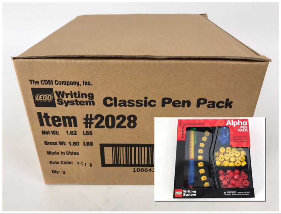 New 2000 LEGO Classic Alpha Pen Pack Writing System Pens By The CDM Company - 3 Pen Packs [Photo 1]