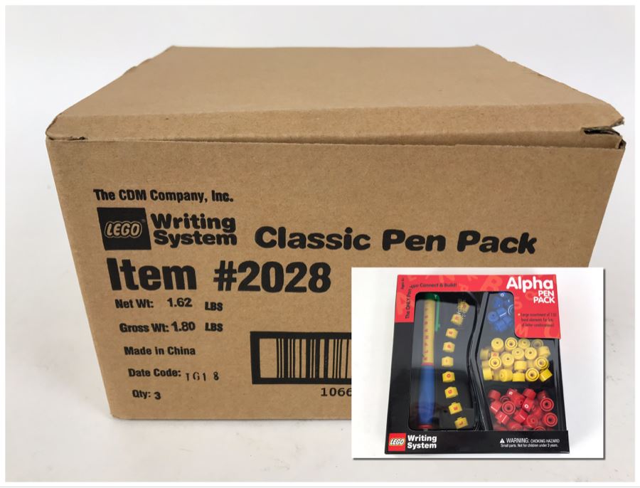 New 2000 LEGO Classic Alpha Pen Pack Writing System Pens By The CDM Company - 3 Pen Packs [Photo 1]