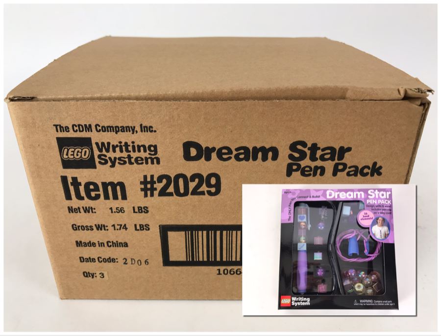 New 2001 LEGO Dream Star Pen Pack Writing System Pens By The CDM Company - 3 Pen Packs [Photo 1]