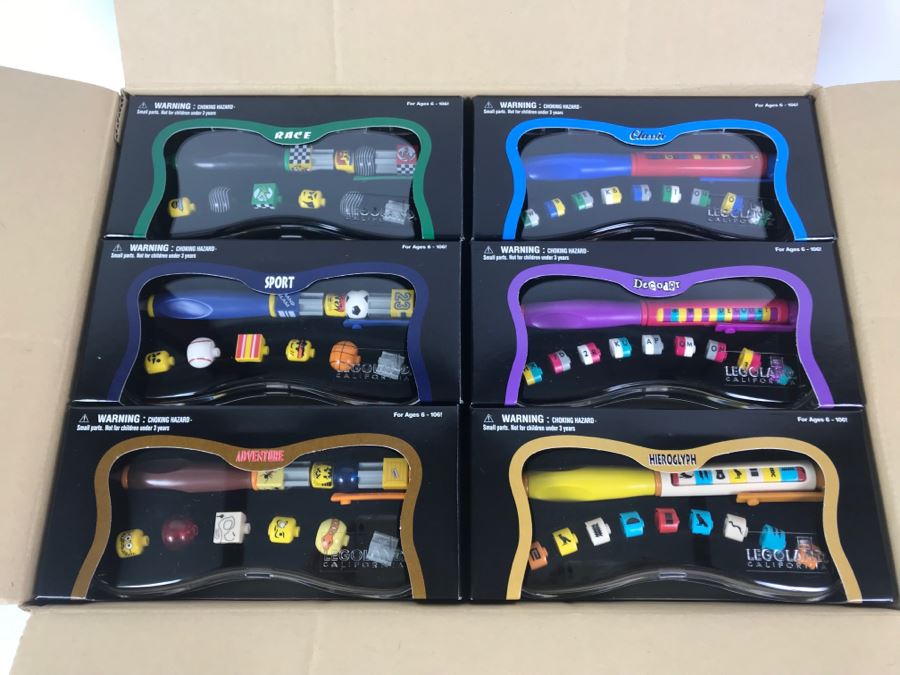 New 1999 LEGO Legoland California Special Writing System Pens Merchandiser Store Display 6 Styles By The CDM Company - 24 Pens [Photo 2]