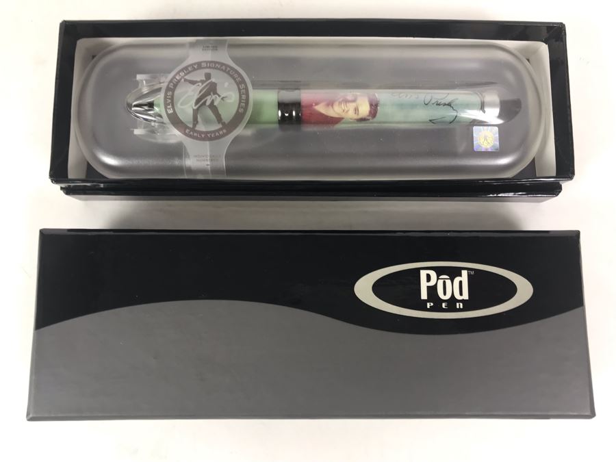 New Elvis Presley Limited Edition Individually Numbered Collectible Memorabilia Pod Pens With Merchandiser Store Display By The CDM Company - 2 Pens [Photo 13]