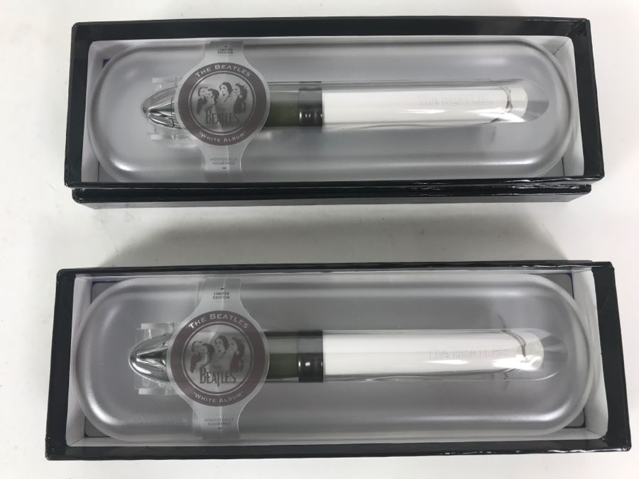 New Beatles Limited Edition Individually Numbered Collectible Memorabilia Pod Pens With Merchandiser Store Display By The CDM Company - 2 Beatles White Album Pens [Photo 12]