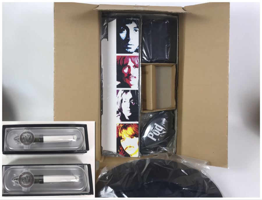 New Beatles Limited Edition Individually Numbered Collectible Memorabilia Pod Pens With Merchandiser Store Display By The CDM Company - 2 Beatles White Album Pens [Photo 1]