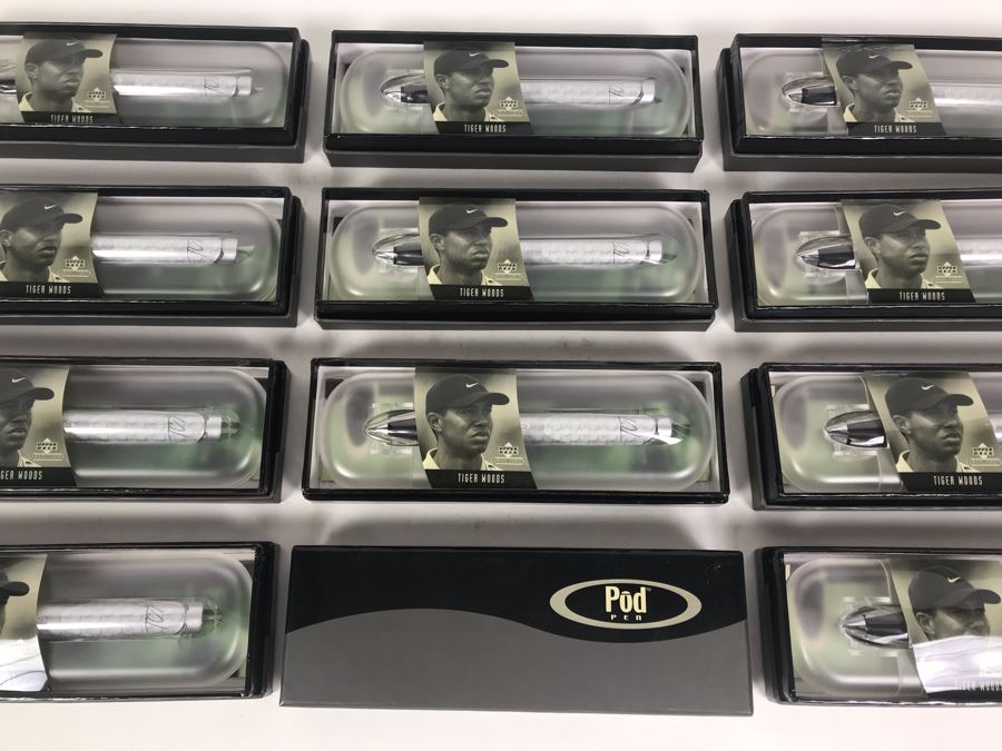 New Tiger Woods Upper Deck Collectibles Signature Series Limited Edition Individually Numbered Collectible Memorabilia Pod Pens By The CDM Company - 12 Tiger Woods Pens [Photo 1]