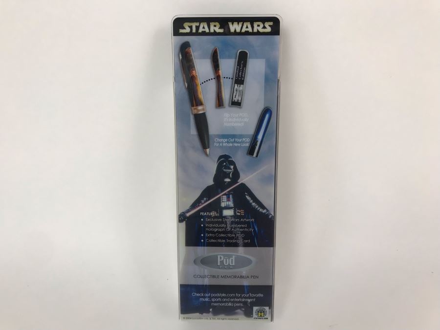 New Sealed Box Of (4) 2004 Star Wars Comic-Con Limited Edition Individually Numbered Collectible Memorabilia Pod Pens (First 50 Numbers) - 4 Pens [Photo 6]