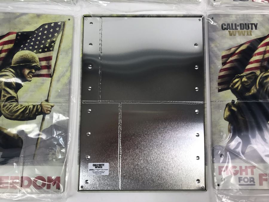 New 2017 Call Of Duty WWII Metal Signs Activision Sledgehammer Games Loot Crate - 6 Total [Photo 5]