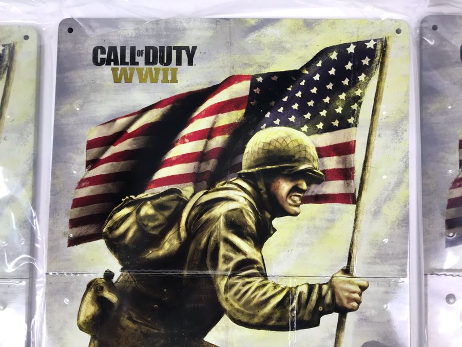 New 2017 Call Of Duty WWII Metal Signs Activision Sledgehammer Games Loot Crate - 6 Total [Photo 3]