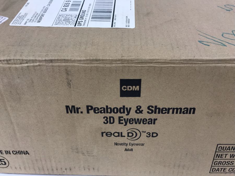 New 2014 Dreamworks Mr. Peabody & Sherman Movie Theather Sealed Real 3D Eyewear Glasses With Packaging And Movie Theater Cardboard Display - Approximately 150 Glasses [Photo 8]