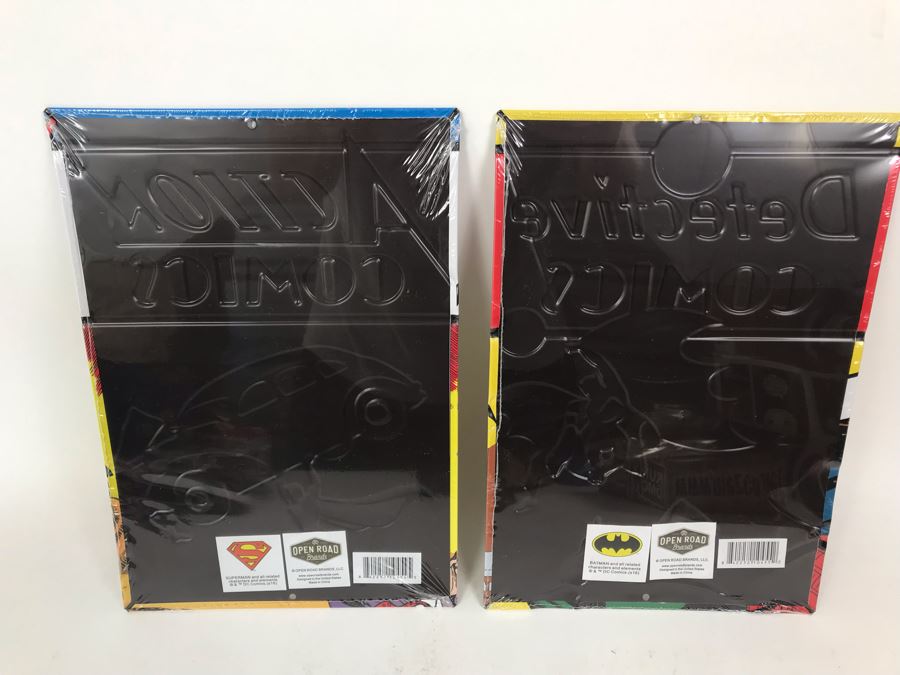 New Sealed Pair Of Metal Reproduction Comic Book Covers: Action Comics Superman #1 And Detective Comics Batman #27 Open Road Brands [Photo 7]